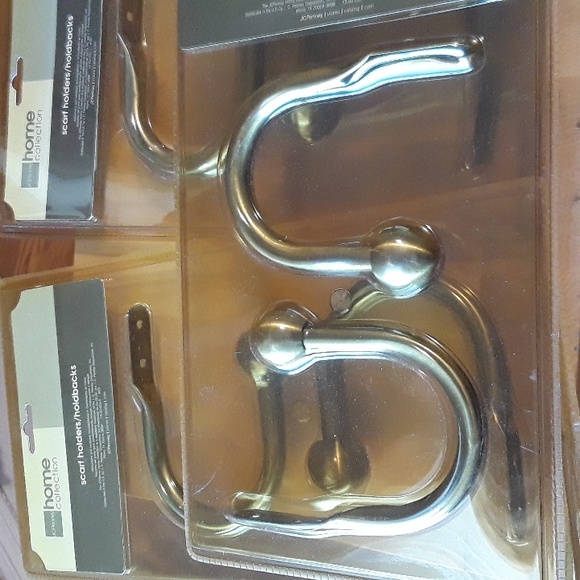 3 Sets JC Penny Home Collection  Antique Gold Scarf Holder/Curtain Holdb… - Picture 2 of 7
